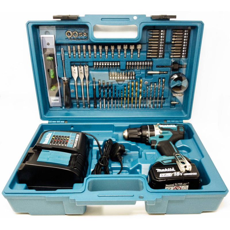 MAKITA DHP484STX5 18V LXT BRUSHLESS COMBI DRILL WITH 101 PIECE ACCESSORY KIT