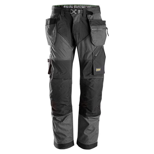 Snickers 6902 FlexiWork Work Trousers+ Holster Pockets (5804 Grey / Black)
