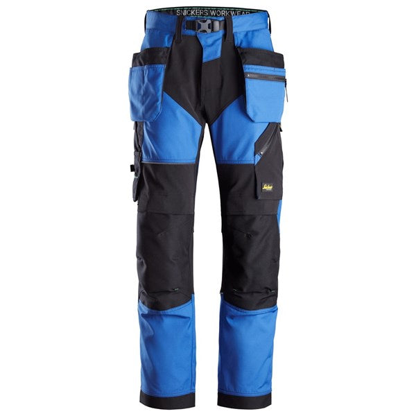 Snickers 6902 FlexiWork Work Trousers+ Holster Pockets (5604 Blue / Black)