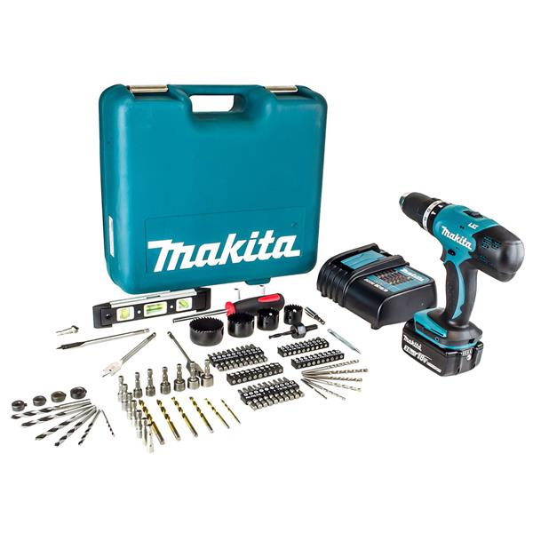 Makita DHP453FX12 18 Volt Lithium-Ion Combi Drill with 101 Piece Accessory Set