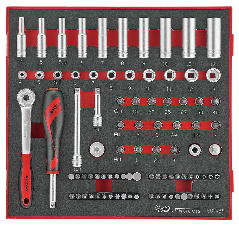 TengTools TED1489 89 Piece 1/4" Drive EVA Socket Set