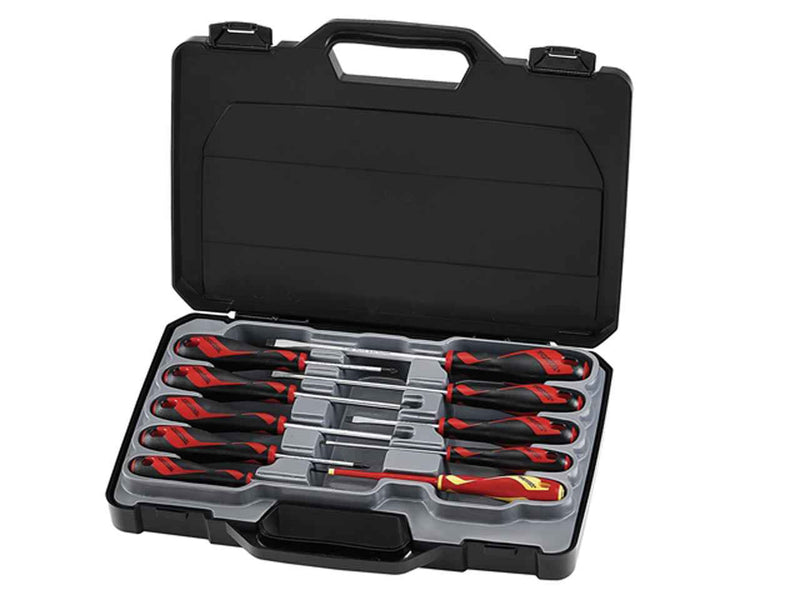 Teng Tools MD910N 10 Piece Flat Regular, 1000 Volt Flat, PH & PZ Type Screwdriver Set