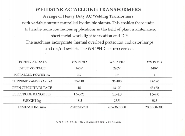 Weldstar HD Transformer Range